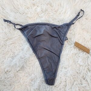 Skims JELLY SHEER T-STRING Thong/ STEEL BLUE 4X NWT